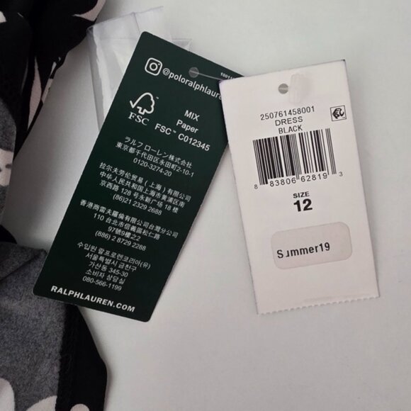 Ralph Lauren Black and White Belted Sleeveless Maxi Sundress Size 12 - Picture 9 of 13